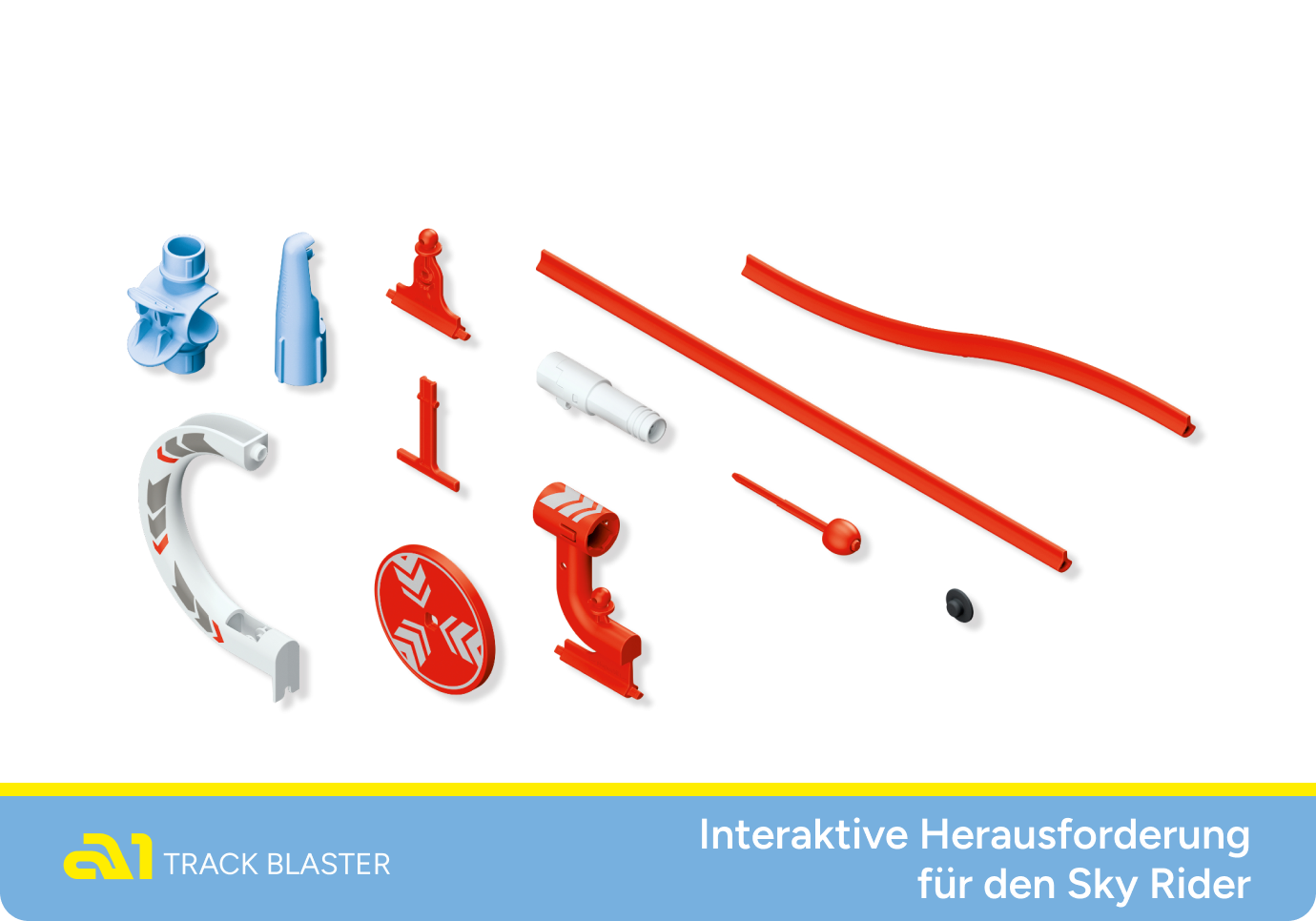 Alle Bauteile der Track Blaster Erweiterung im Überblick